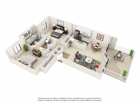 Vercanta Pleasanton | 2x2 Floorplan